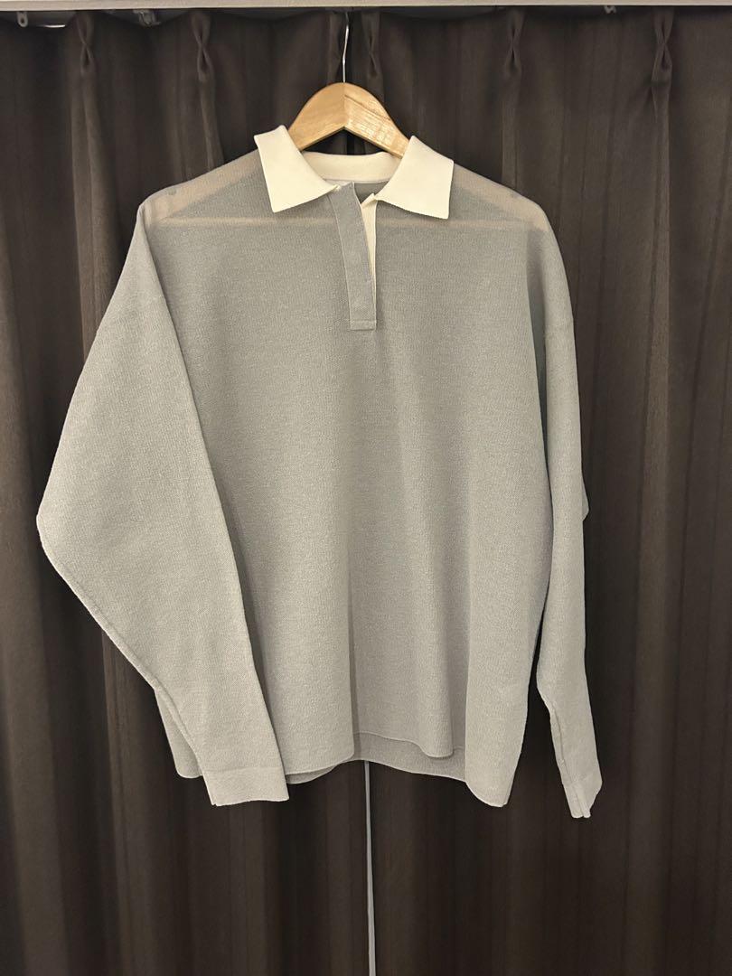 6 ROKU SHEER  RUGBY SHIRT KNIT/ニット 6（ロク）の「＜6(ROKU)＞SHEER JAQUARED RUGBY SHIRT KNIT