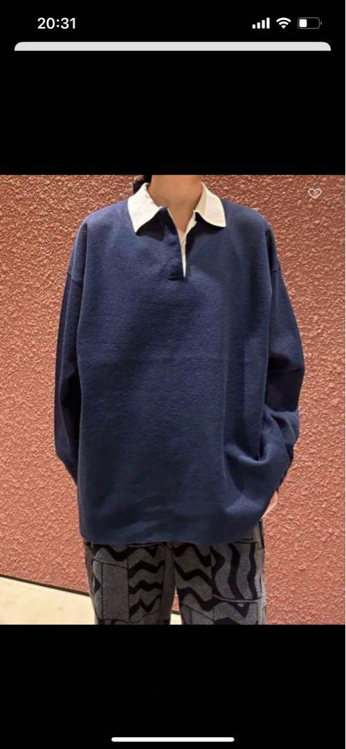 6(ROKU) SHEER JAQUARED RUGBY SHIRT KNIT - メルカリ