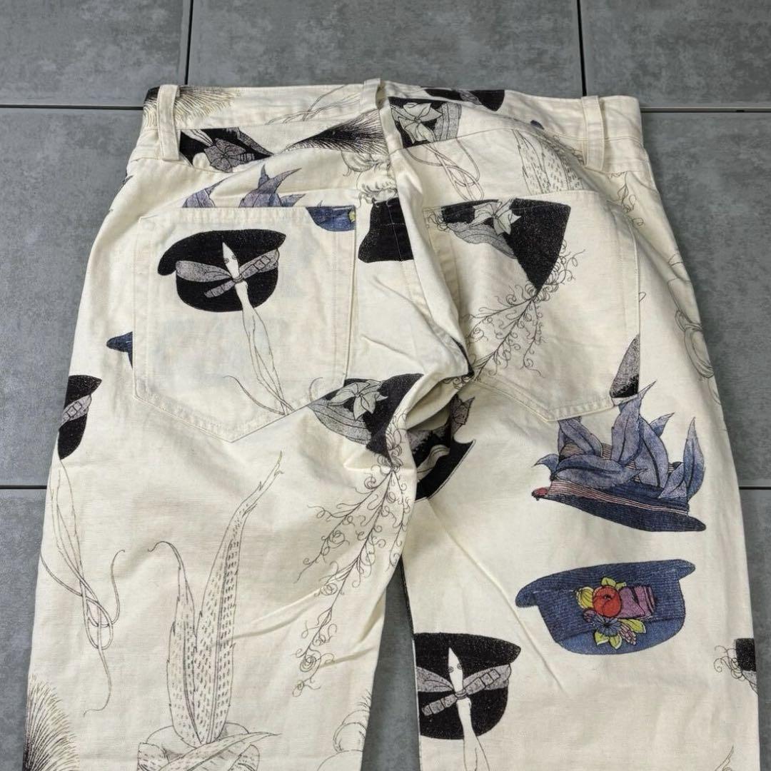 10ss Y's hat all over print pants ワイズ
