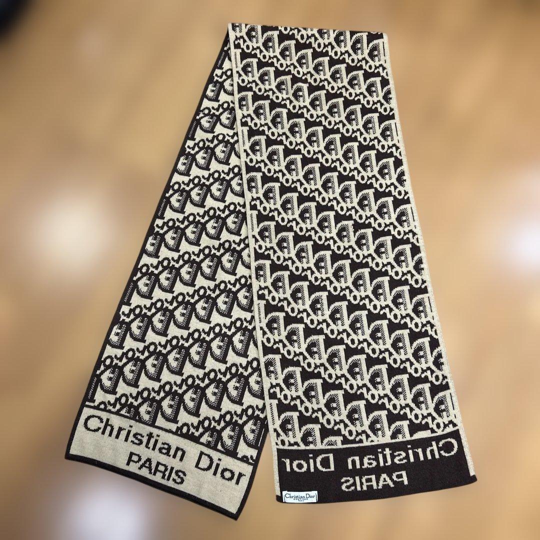 Christian Dior トロッター オブリーグ柄 マフラー