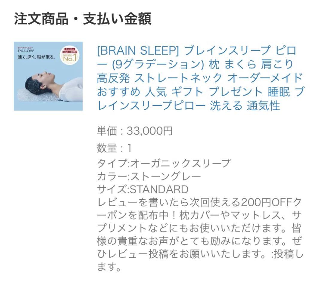 BRAIN SLEEP ブレインスリープ ピロー　高さ：スタンダード
