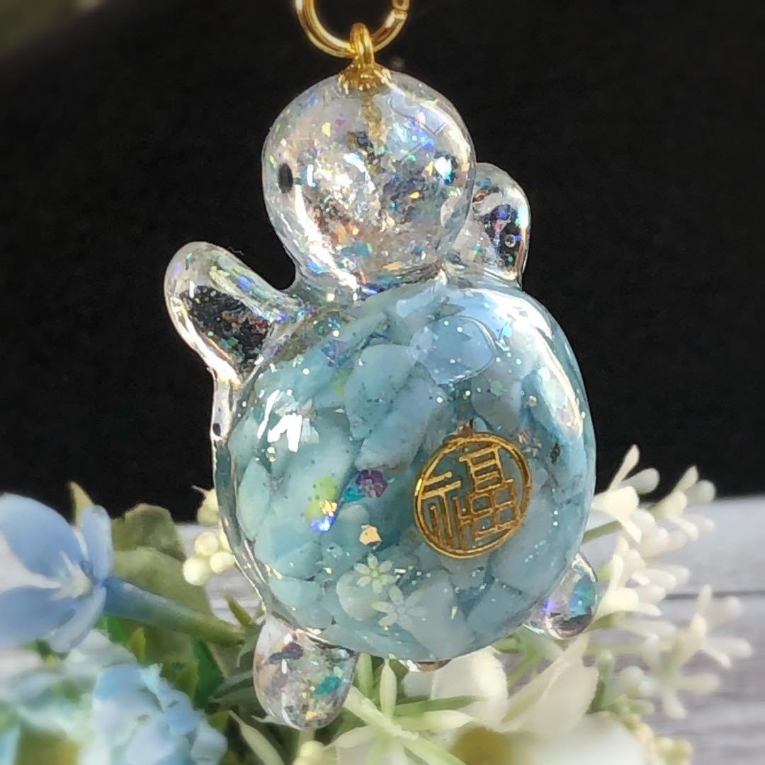 福亀さん✨️ラリマー✨オルゴナイトキーホルダー 福亀さん✨️ラリマー✨オルゴナイトキーホルダー