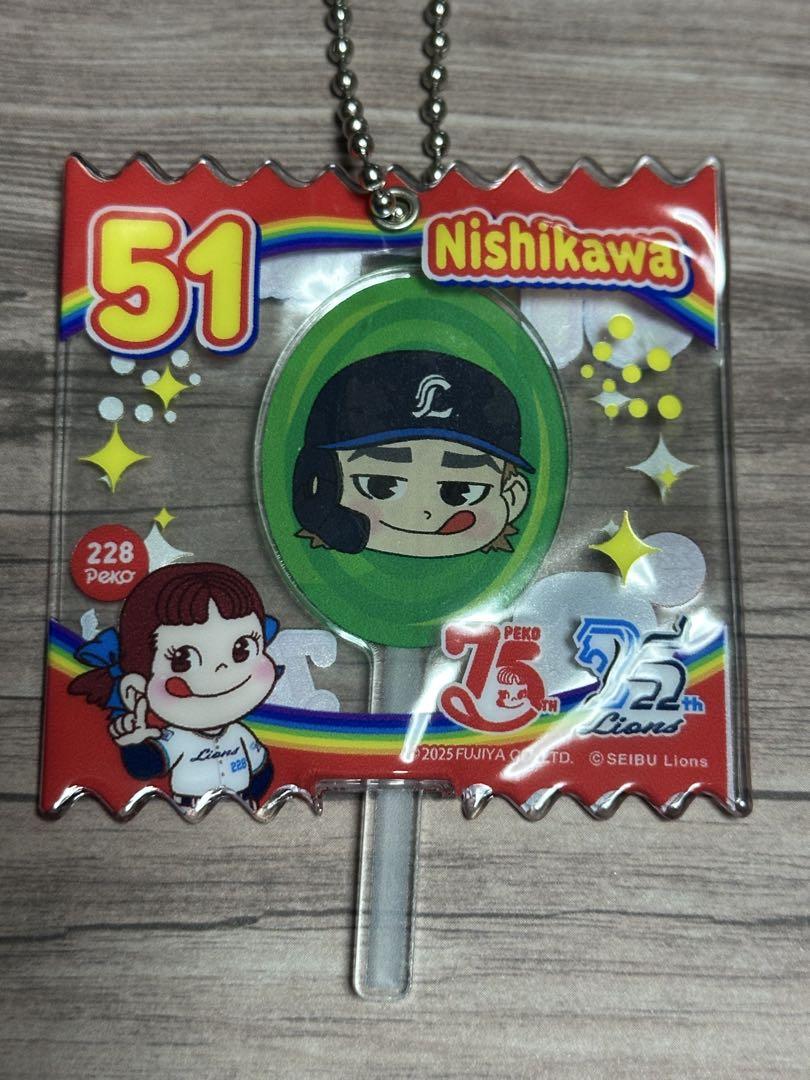 埼玉西武ライオンズ×ペコちゃんコラボ キャンディ風キーホルダー