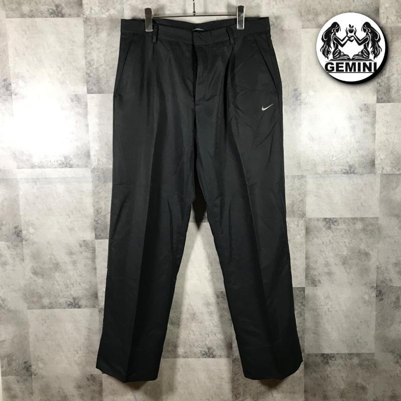 NIKEGOLF FIT DRY ゴルフパンツ 刺繍ロゴ ブラック ストライプ