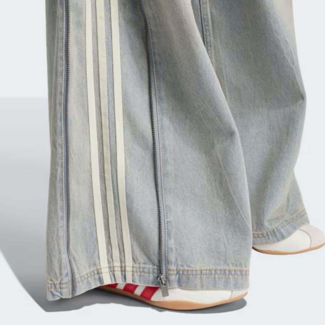 おトク情報がいっぱい！ adidas アディダス デニムジップパンツ DENIM ZIP PANT - メルカリ パンツ