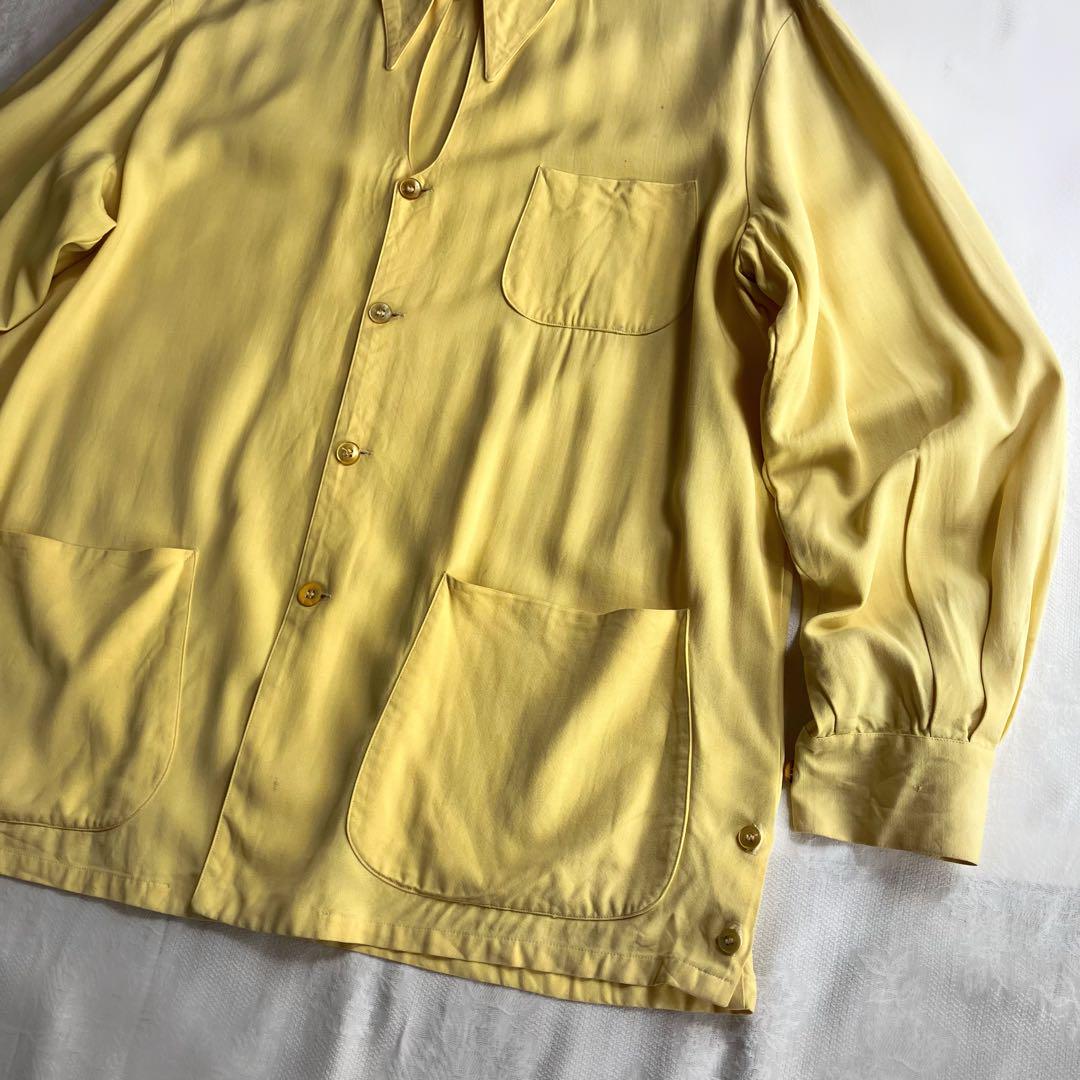 ドスペ vintage 40s-50s ギャバジン　レーヨンシャツ　ギャバジャン
