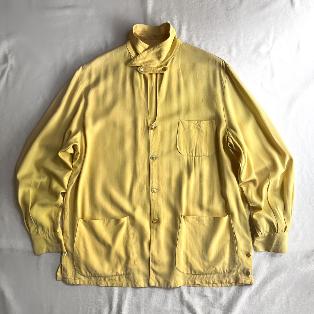 ドスペ vintage 40s-50s ギャバジン　レーヨンシャツ　ギャバジャン