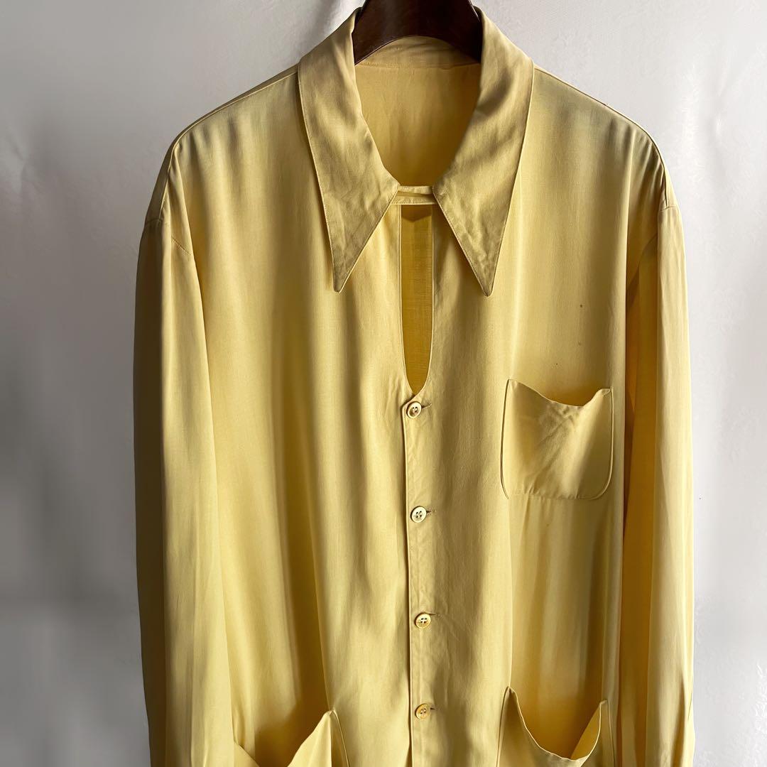 ドスペ vintage 40s-50s ギャバジン　レーヨンシャツ　ギャバジャン