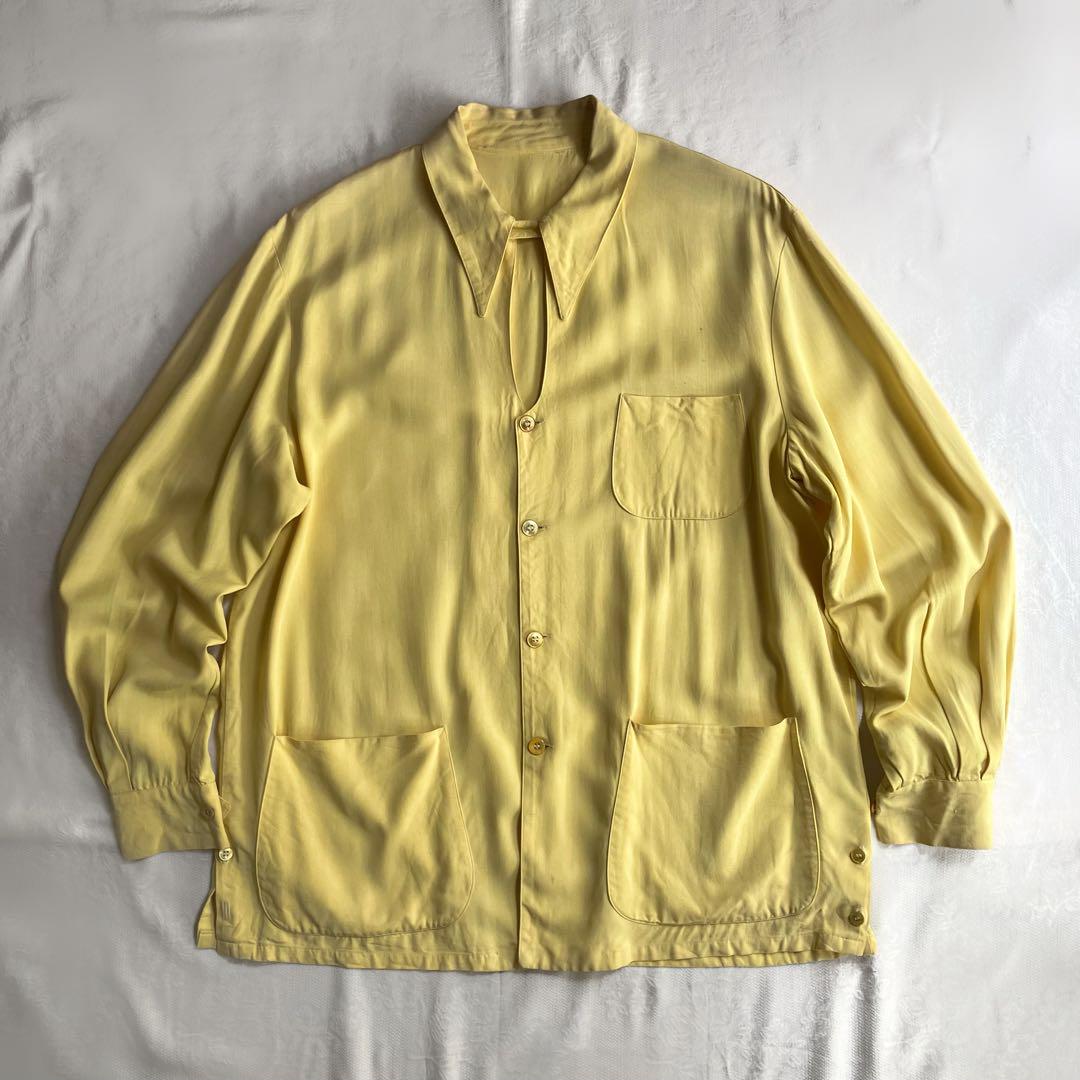 ドスペ vintage 40s-50s ギャバジン　レーヨンシャツ　ギャバジャン