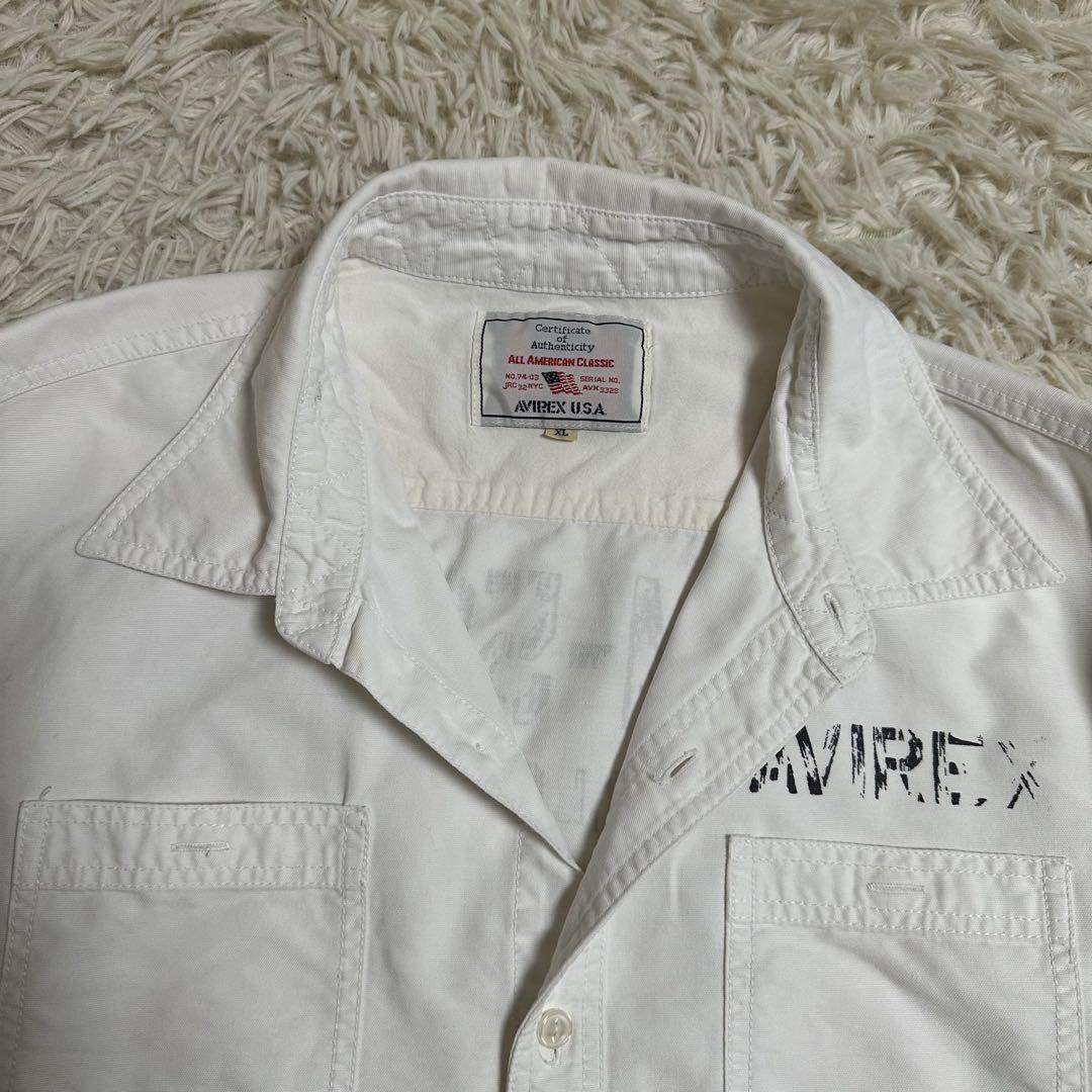 【AVIREX】アヴィレックス シャツ 長袖 XL ホワイト