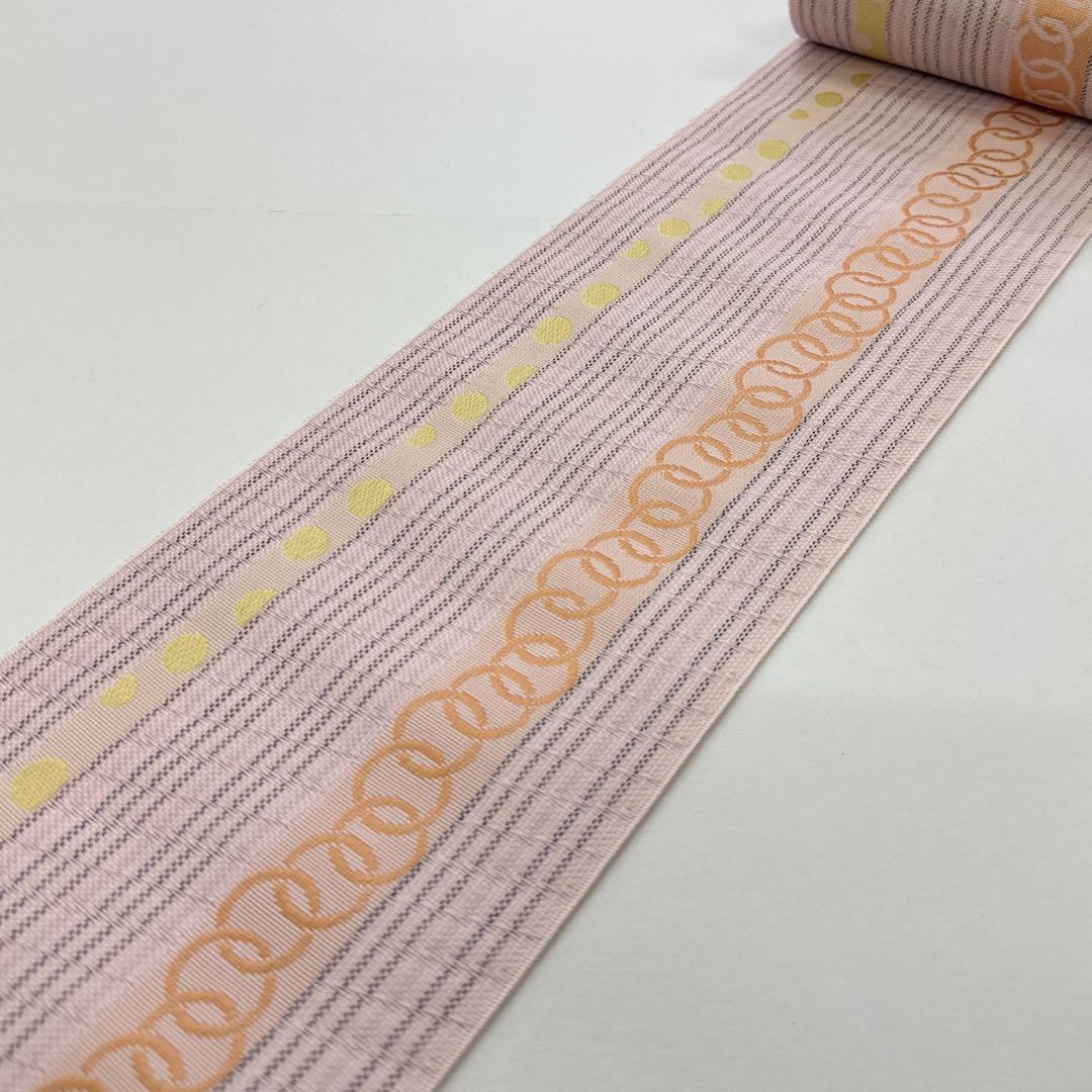 新品 正絹 夏 単衣 紗 四寸帯 半幅帯 単衣帯 博多織 井上絹織 2846