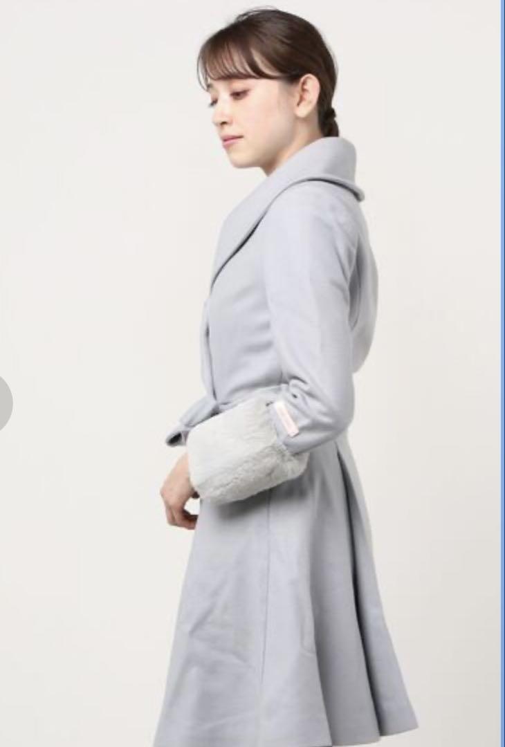 女優襟】TED BAKER グレー ロングコート【Aライン】