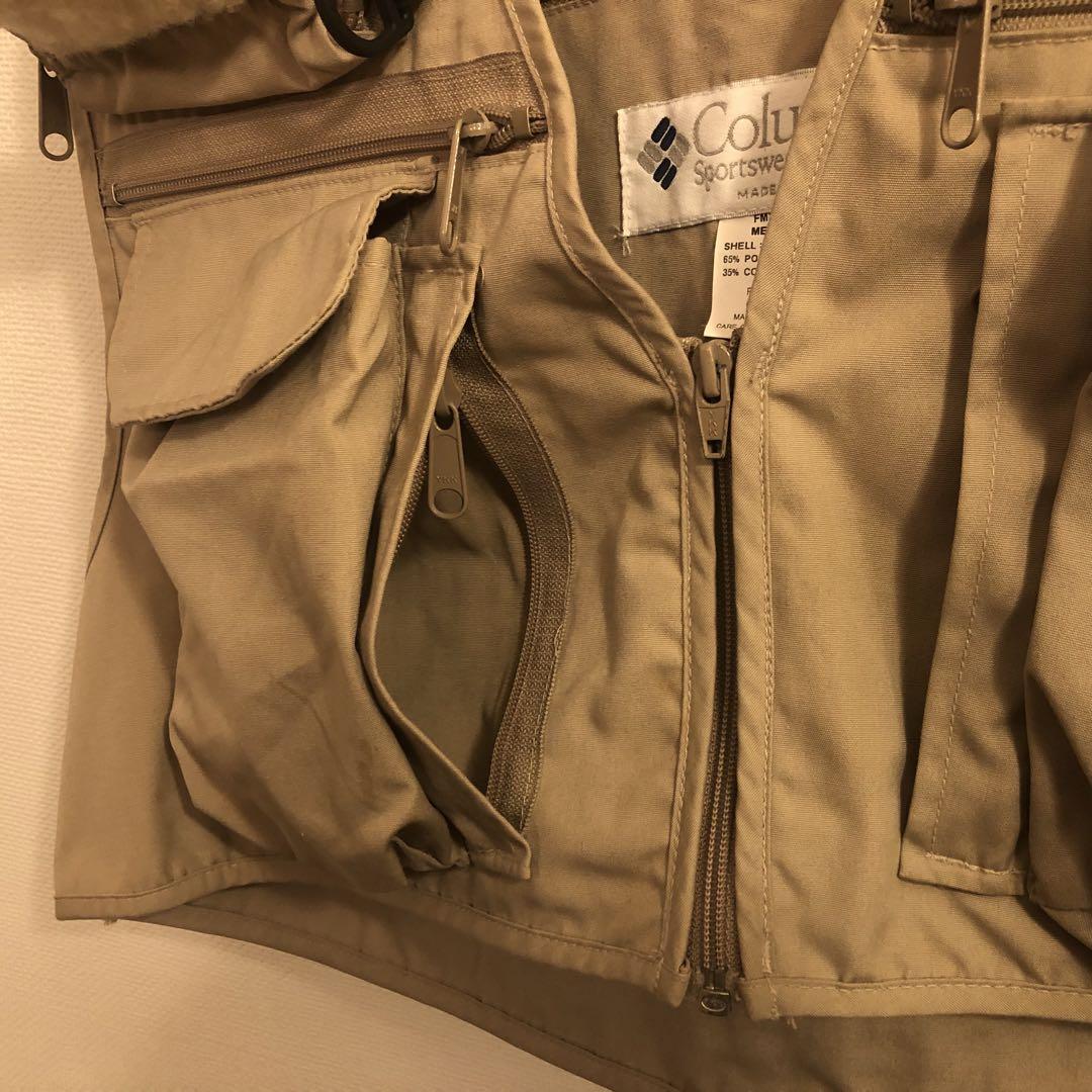 Columbia フィッシングベスト ベージュ ヴィンテージ - メルカリ
