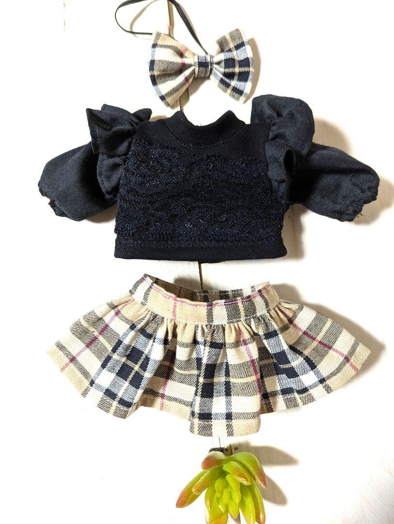メルちゃん服ソランちゃん服 トップス＆スカート、ヘアゴム