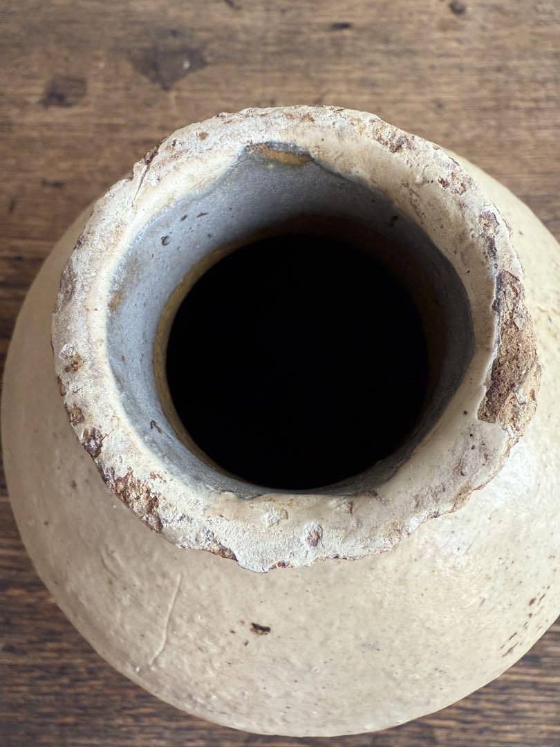 磁州窯　宋代　珍しい　大根瓶　白磁壺　　花器　李朝　高麗　土器