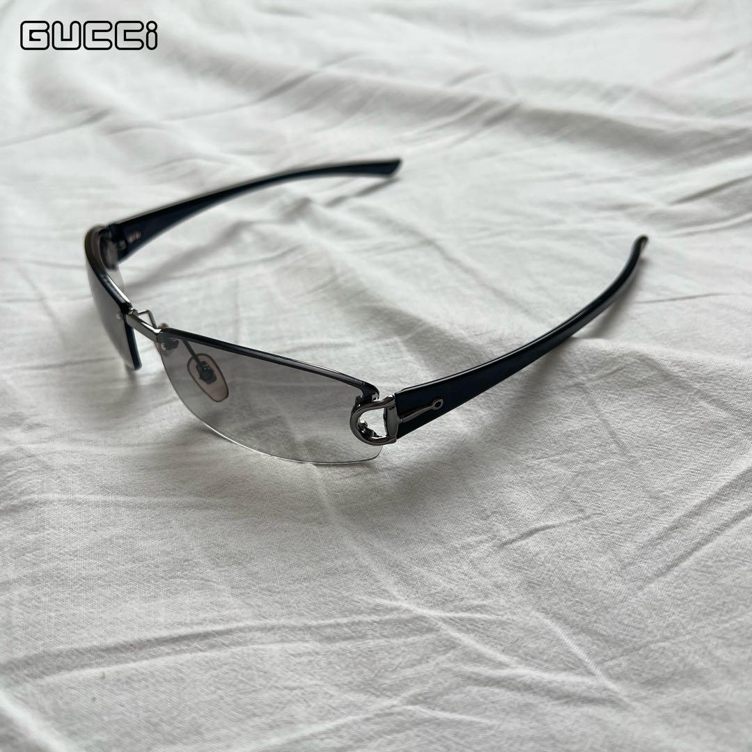 GUCCI half rim sunglasses black archive