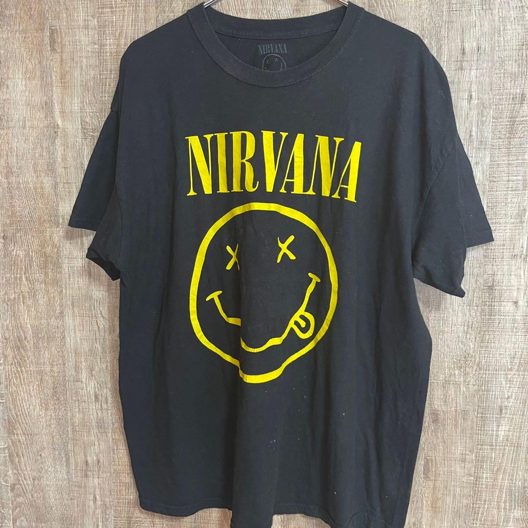 憧れの スマイル Tシャツ ニルヴァーナ NIRVANA 黒 メルカリ - XL ミュージシャン