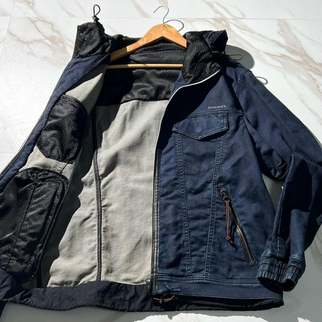 ほぼ未使用 DIESEL ディーゼル デニムジャケット ライダース XLサイズ