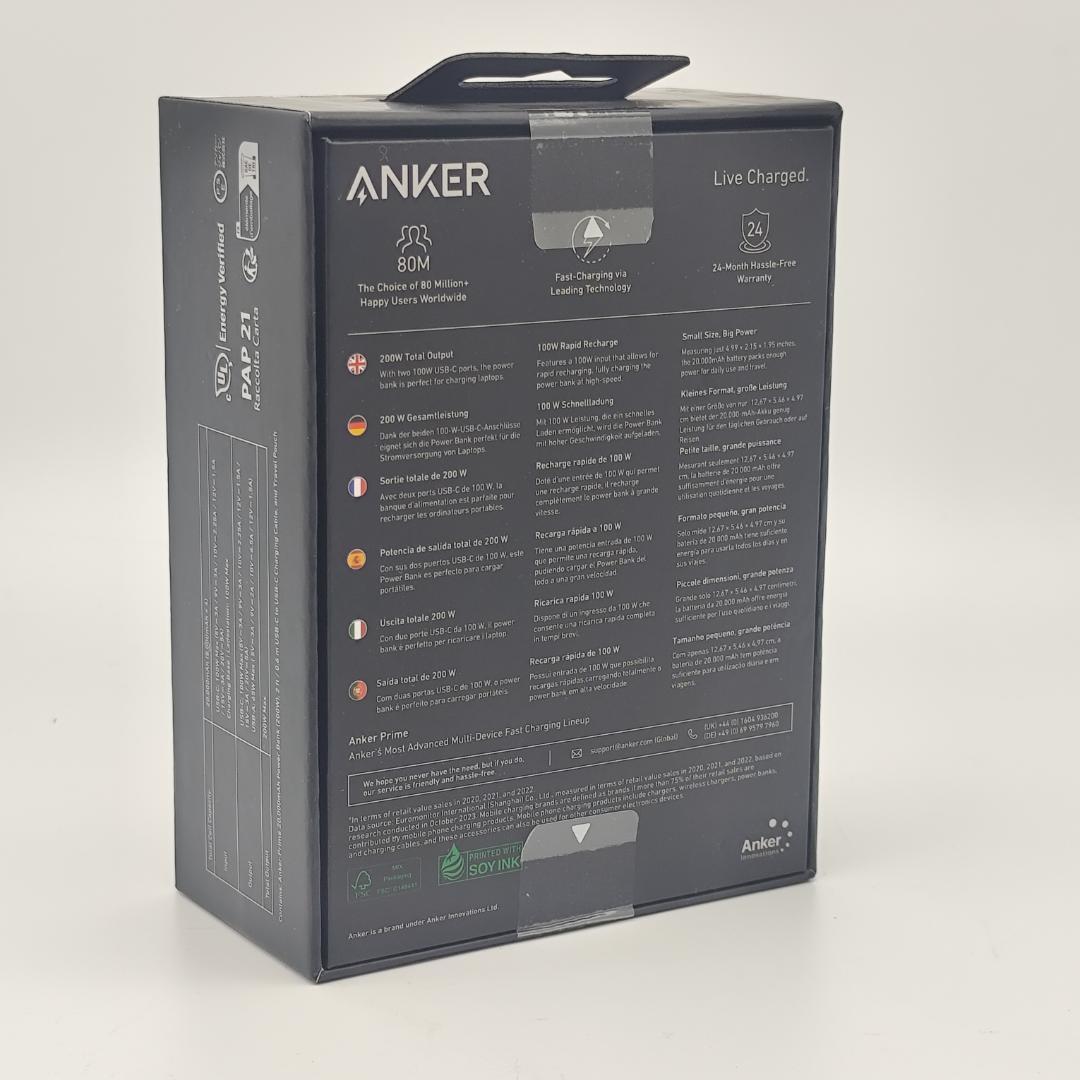 Anker Prime 大容量 20000mAh モバイルバッテリー ブラック Anker Prime 大容量 20000mAh モバイルバッテリー ブラック
