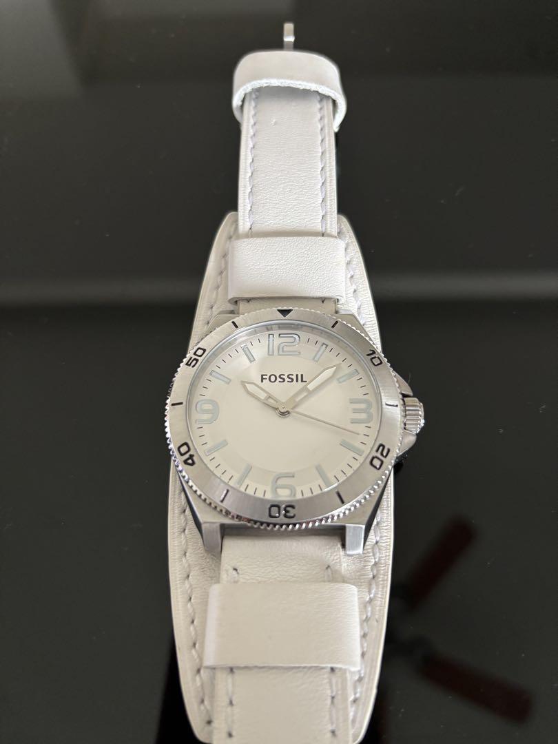 FOSSIL ホワイトレザー クォーツ腕時計