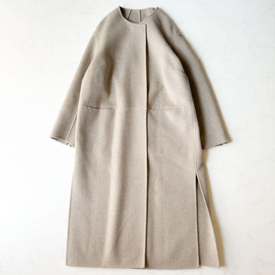 極美品✨️ドゥーズィエムクラス　victorianリバーロングノーカラーコート