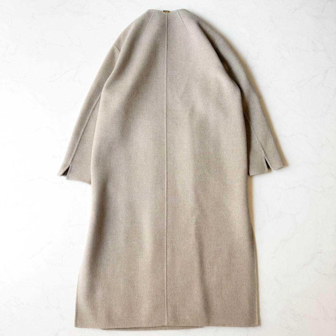極美品✨️ドゥーズィエムクラス　victorianリバーロングノーカラーコート