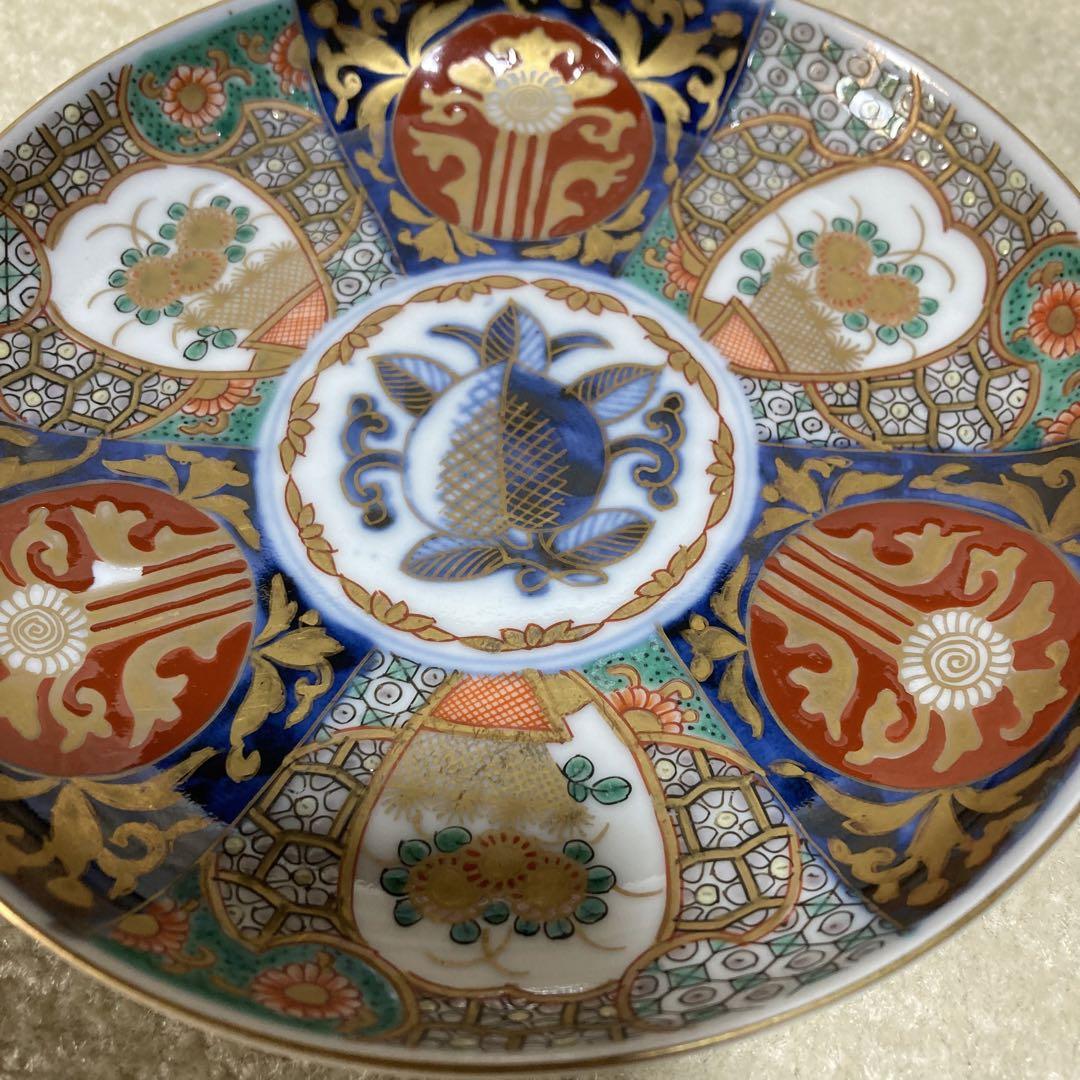 皿■古伊万里錦絵 色絵 金襴手 花唐草紋手描き 時代物 骨董(江戸後期~明治期) 骨董 江戸期 古伊万里 錦手 色絵金彩 花文様 中皿 和食器 和皿
