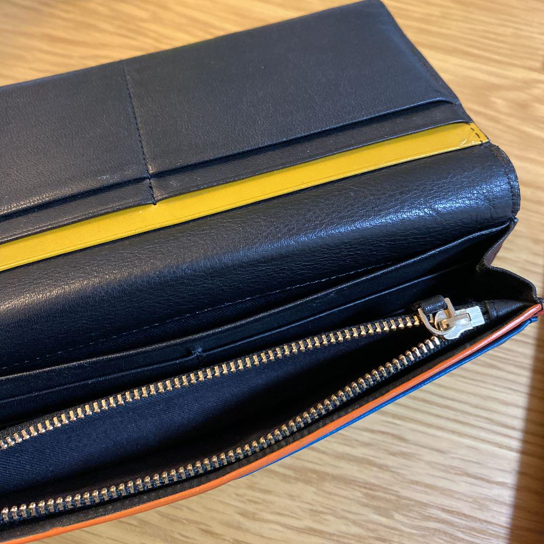 爆買いセール Paul 長財布 ポールスミス 本革 BCpnt-m64613207410 Smith ストライプステッチ レザー 特価人気