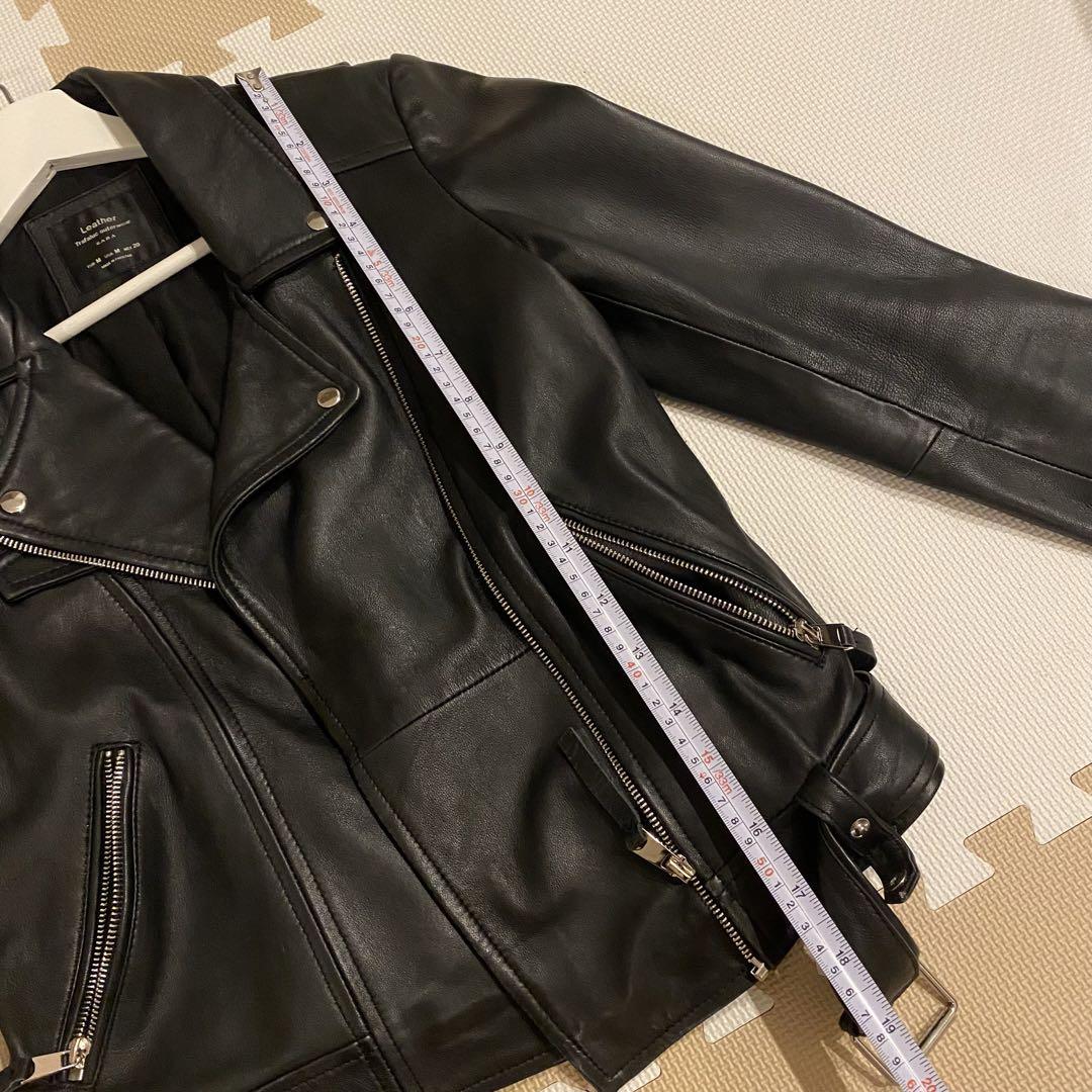ZARA 黒 レザーライダースジャケット ZARA 黒 ライダース ジャケット M