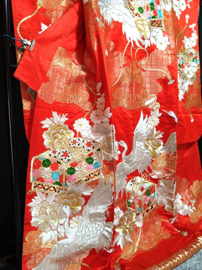 156★豪華刺繍色打掛★ディスプレイ/踊り/着付練習/リメイク★