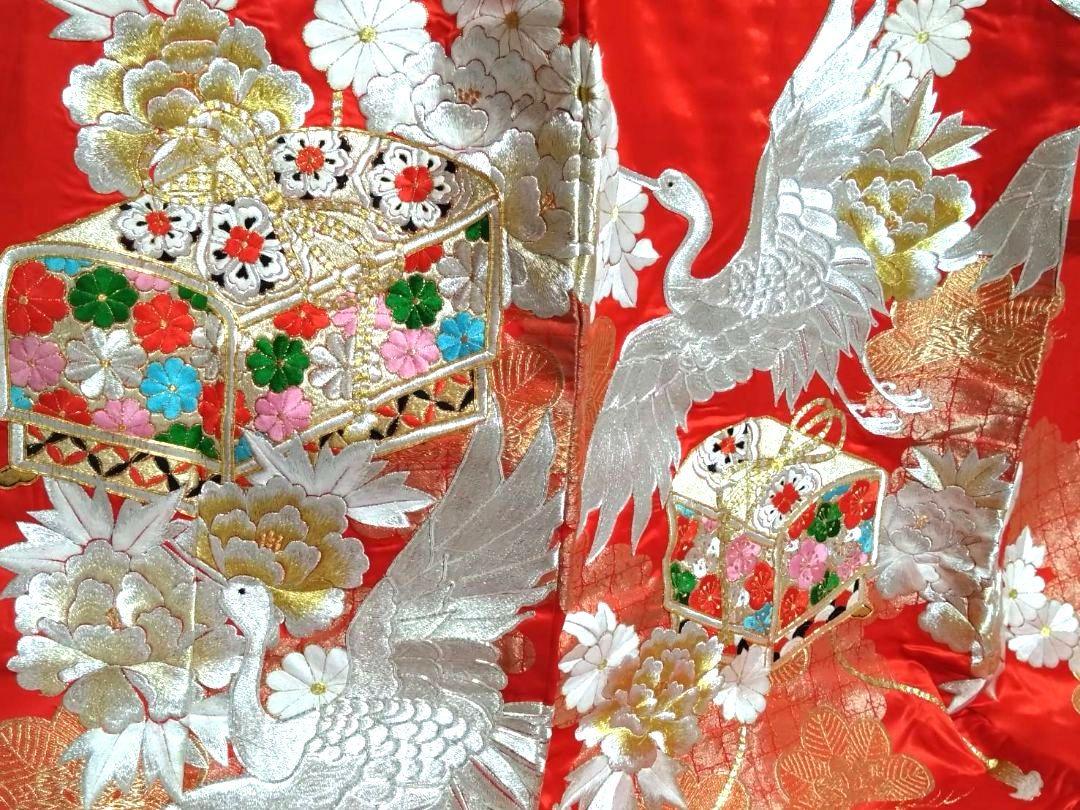 156★豪華刺繍色打掛★ディスプレイ/踊り/着付練習/リメイク★
