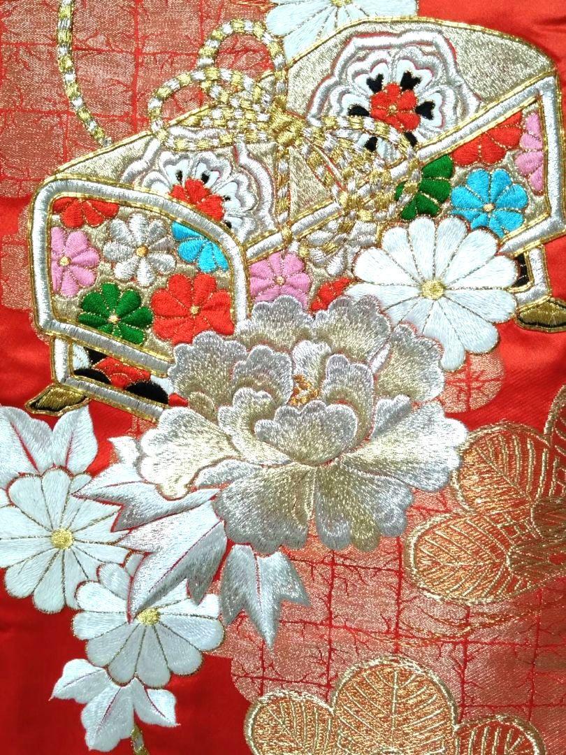 156★豪華刺繍色打掛★ディスプレイ/踊り/着付練習/リメイク★