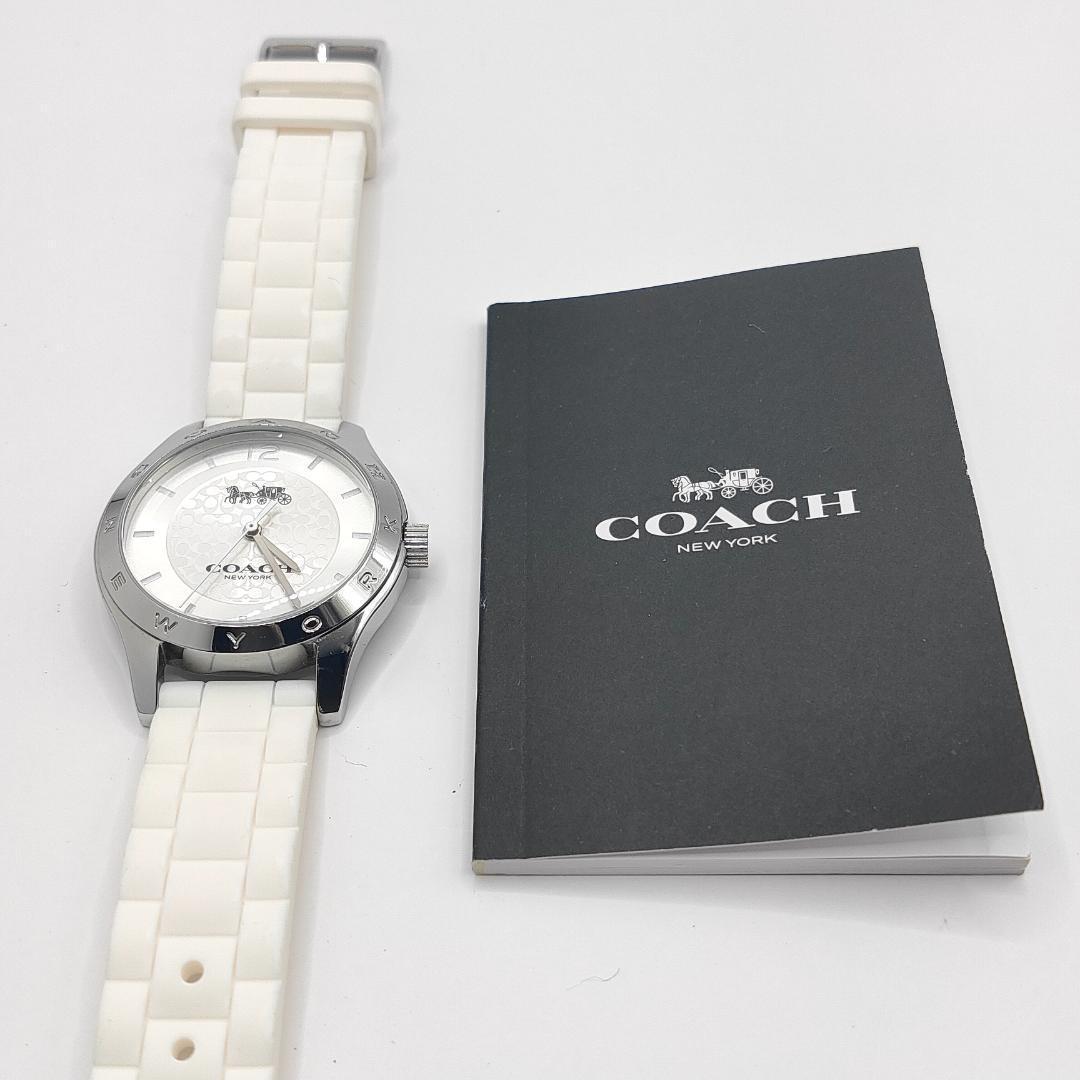 COACH コーチ シグネチャー柄 レディース腕時計 ラバーベルト