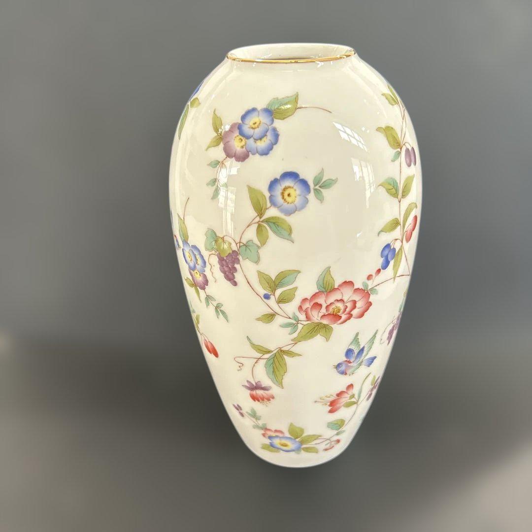 美品】ノリタケ　花瓶　NT　 花器 フラワーベース　金彩　花柄　コレクション