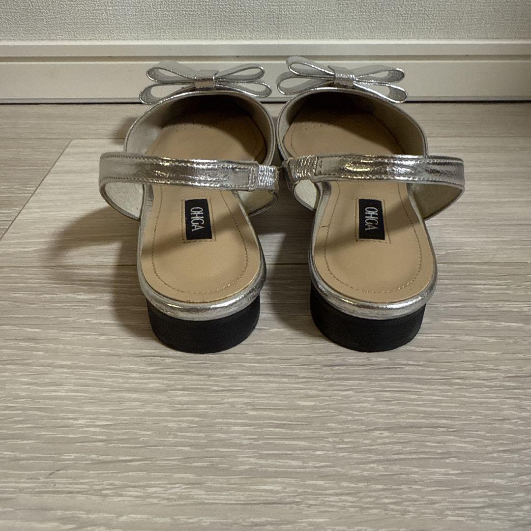 （専用）OHGA♡ ビッグリボン　シルバー　BIG RIBON ミュール