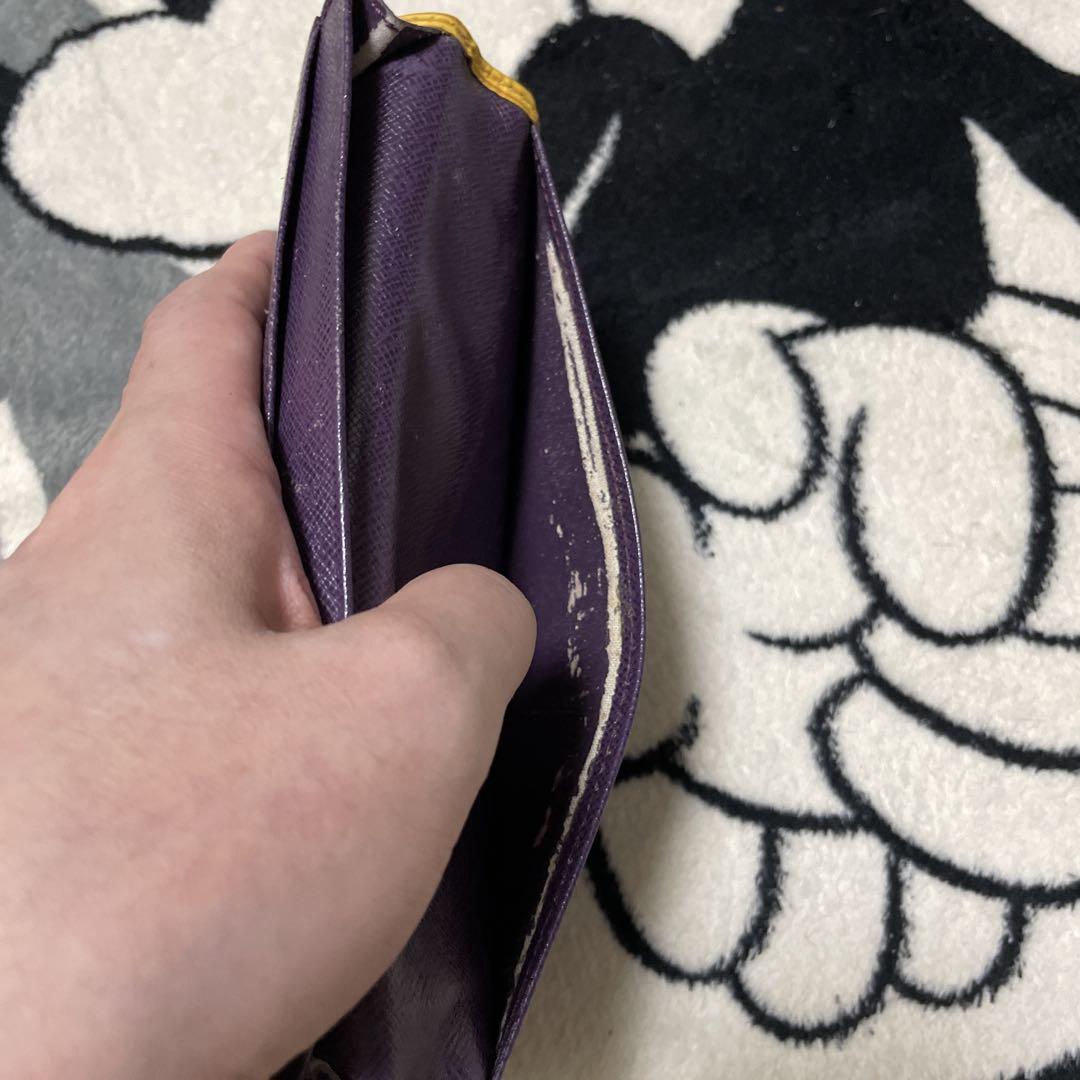 LOUIS VUITTON 長財布 イエロー パープル