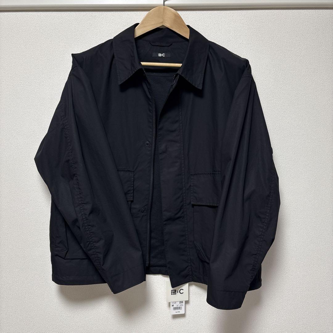 【新品未使用】ユニクロC コットンショートブルゾン ブラック Mサイズ UNIQLO C コットンショートブルゾン M ユニクロC ブラック