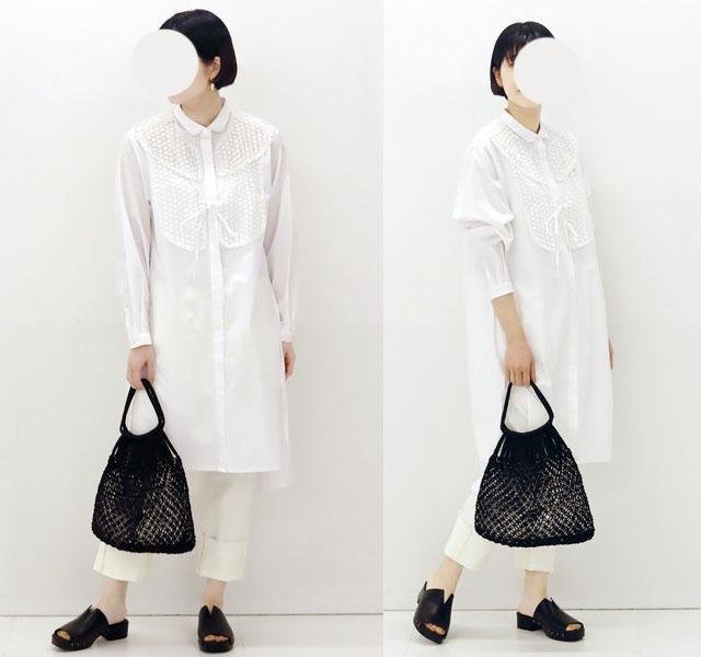 美品 シーオール 3,2 レース襟 シャツワンピース ホワイト SEEALL
