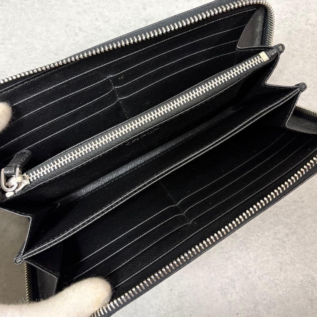【極美品】プラダ 三角ロゴ 長財布 サフィアーノレザー ブラック