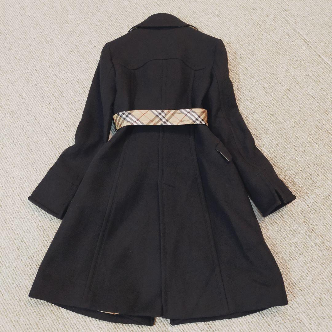 希少】バーバリー ブルーレーベル アンゴラ×ウール ロングコート