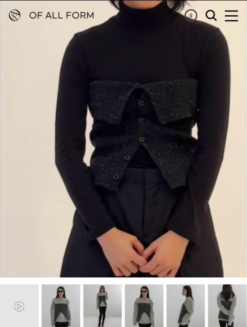 of all form WOOL LAYERED KNIT BLACK