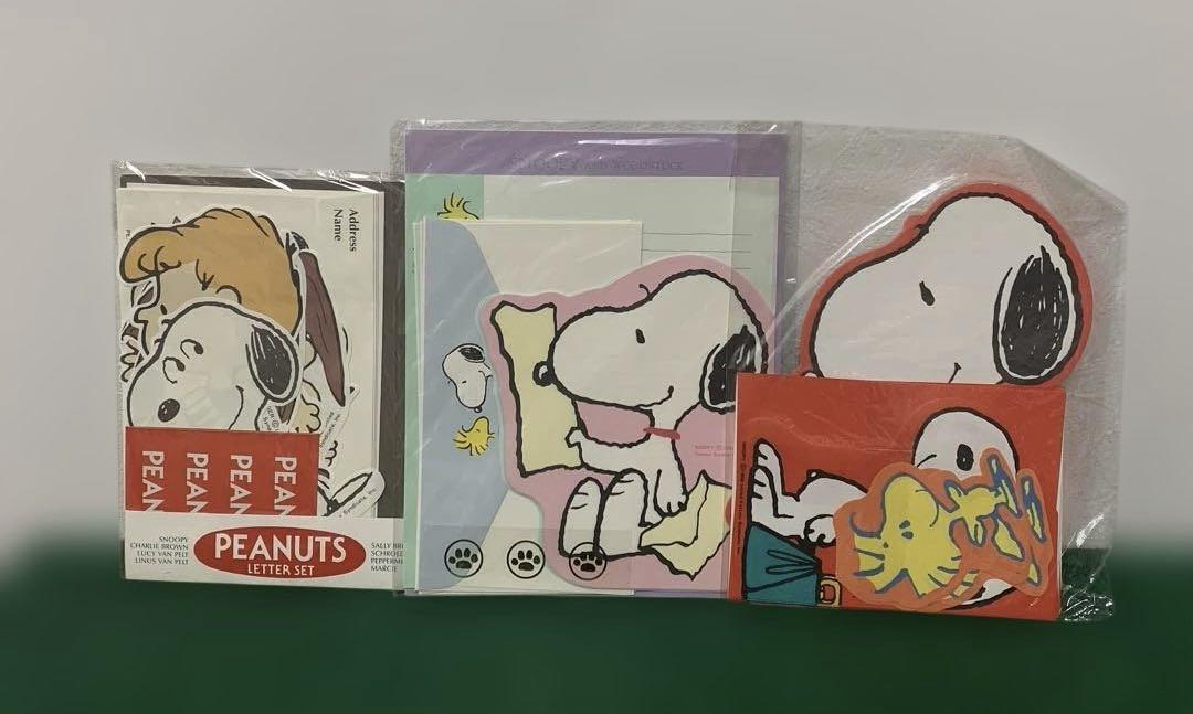 PEANUTS スヌーピー レターセット　3種　レトロ　サンリオ　ダイカット