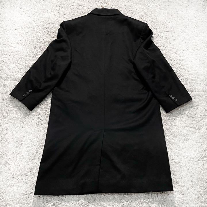 100%新品新品 美品 カシミヤ100 ダブルチェスターコート ロング丈 黒 メンズL相当 g7Na8-m64632721000 在庫お得