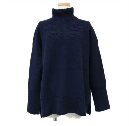【美品】theory luxe ウール×カシミヤ タートルニット ネイビー