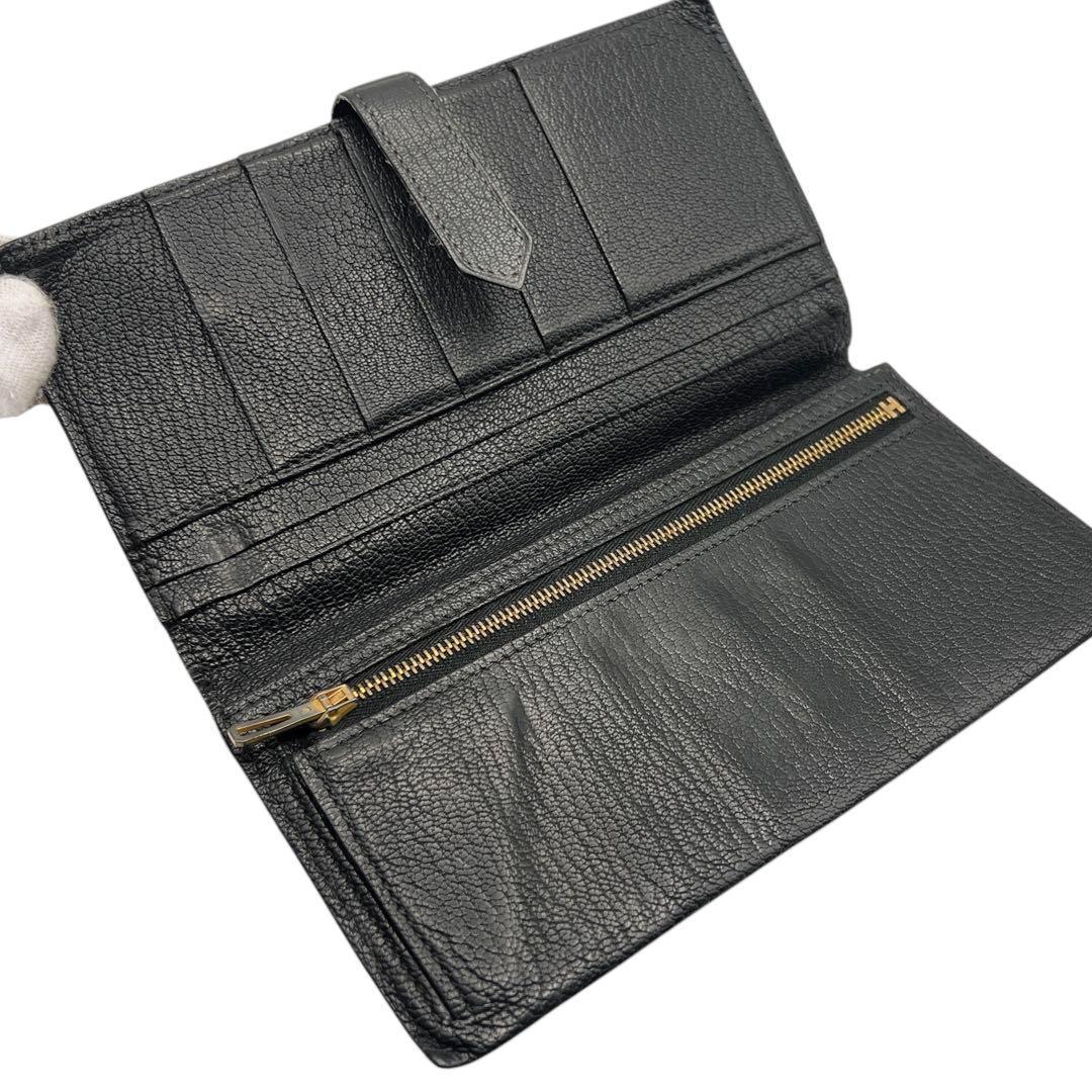 専用HERMES ベアン ゴールド金具 ブラック 長財布 6767.