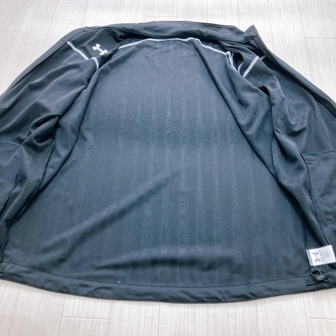 【極美品】　アンダーアーマー　ストライプ柄ステッチジップアップトラックジャケット