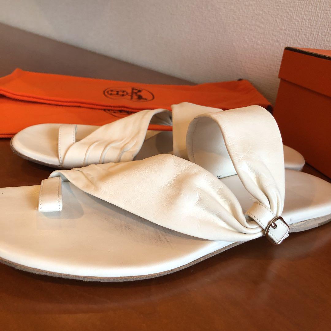 ラッピング無料】 HERMES エルメス サンダル 37 1 2 種類豊富な品揃え エルメス サンダル 国内購入 サンダル