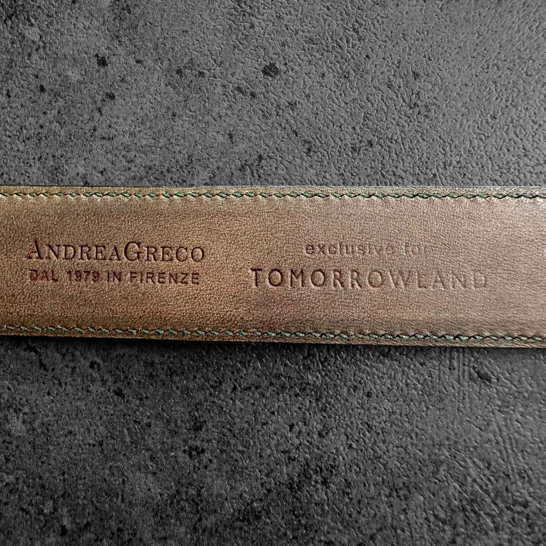 未使用　TOMORROWLAND Dark green leather belt