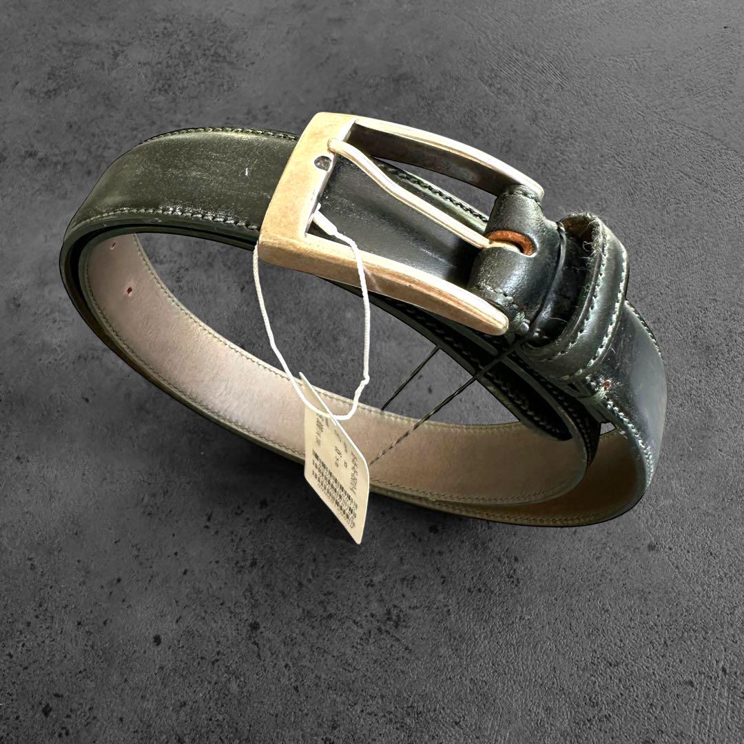 未使用　TOMORROWLAND Dark green leather belt
