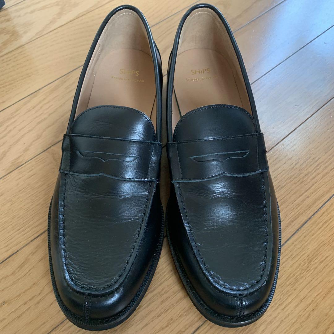 最終セール】SHIPS 革靴ブラック ローファー夏SIZE 8
